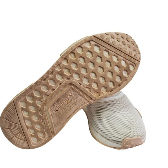 Adidas NMD R1 Boost Athletic Shoes Womens 8 Chaulk White Beige Lace Up Casual - Picture 7 of 10